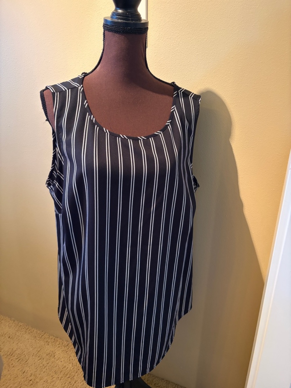 DR2 Black Tank Top with White Pinstripes
